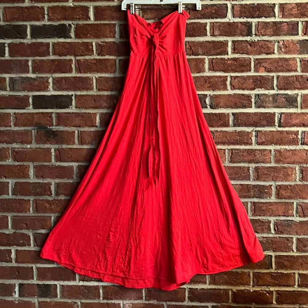 Victoria’s Secret circa 2000s open back, red, maxi dress. So soft and comfy.